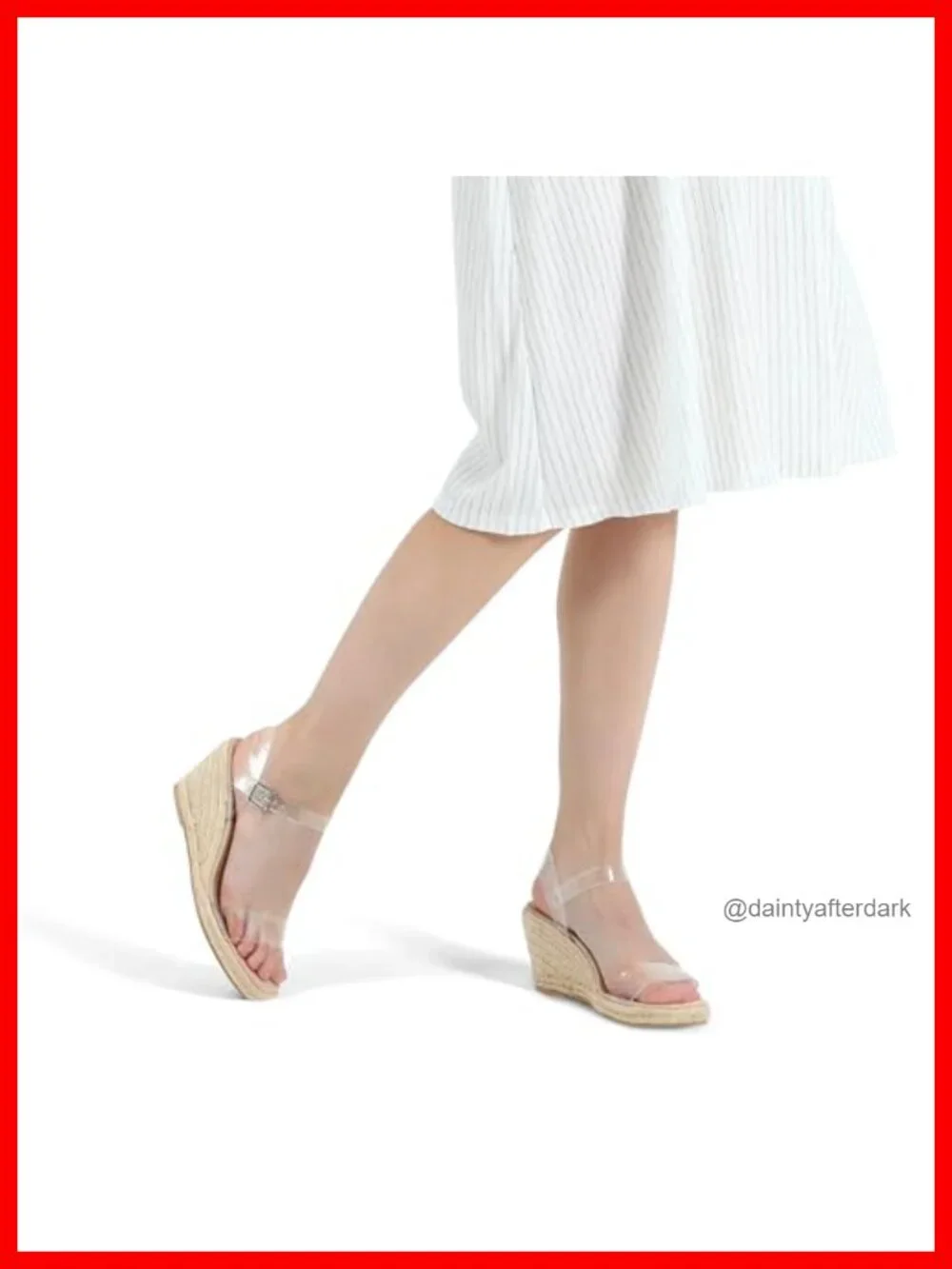 Women's Espadrille Wedge Sandals Square Open Toe 3.3 Inch Heel Adjustable Ankle